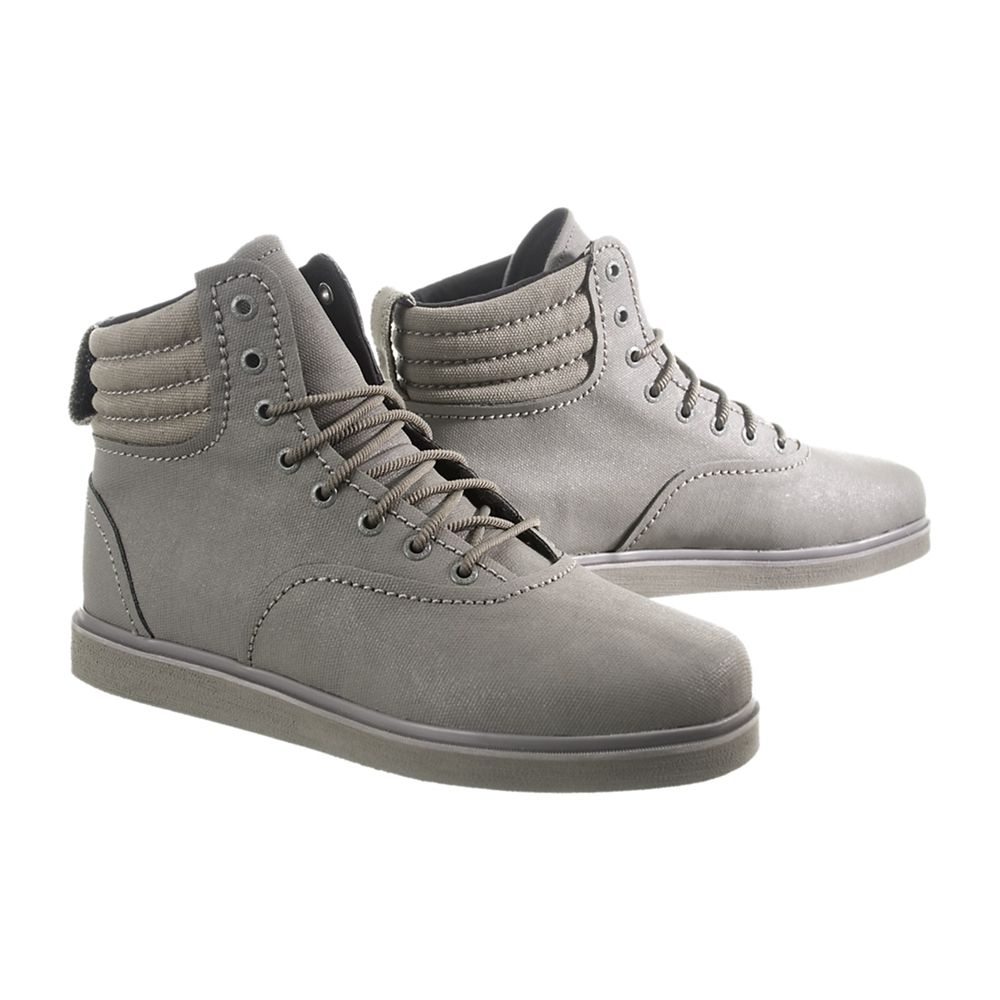 Baskets Montantes Supra Henry Grise Grey/Waxed Canvas Homme | ASH-43687162